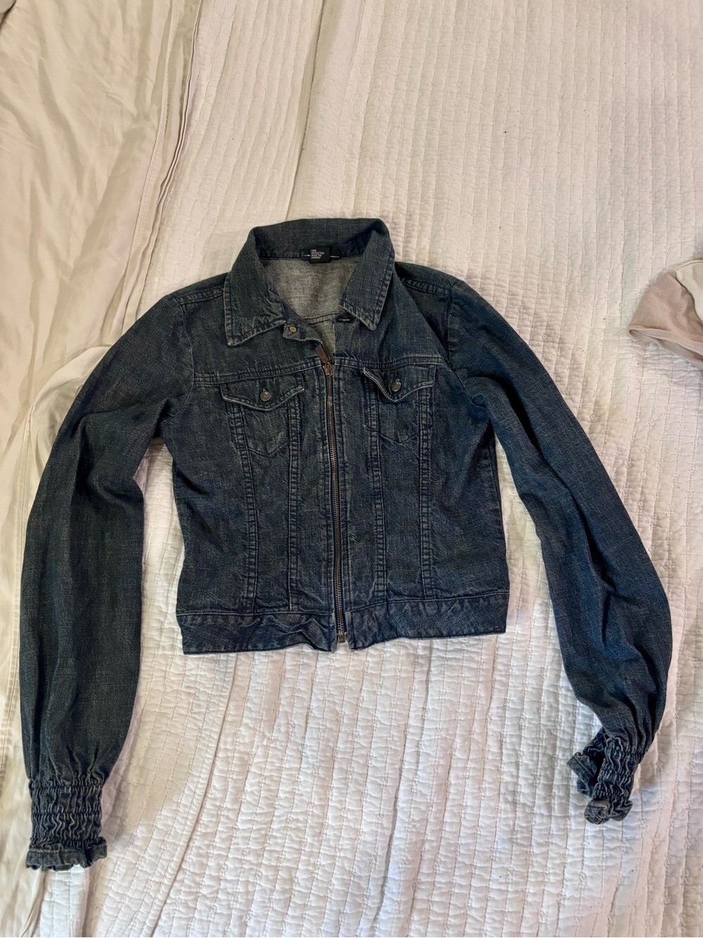 Vintage Diesel Dark Blue Zip-Front Denim Jacket